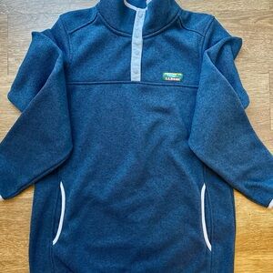 L.L. Bean Navy Pullover with White Trim size medium